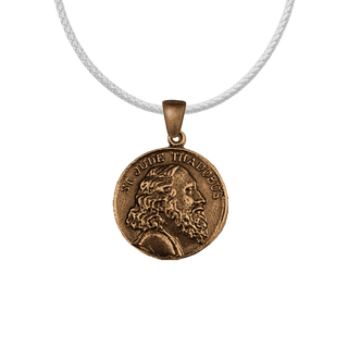 Vintage Bronze St. Jude Thaddeus and Sacred Heart Medal