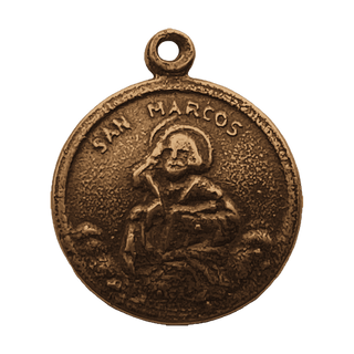 Vintage Bronze San Marcos Medal, St. Mark the Evangelist