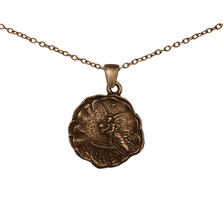 Vintage Bronze 1907 Baptism Charm with Angel