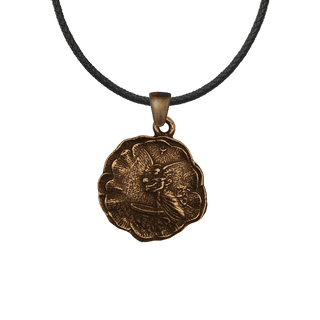 Vintage Bronze 1907 Baptism Charm with Angel