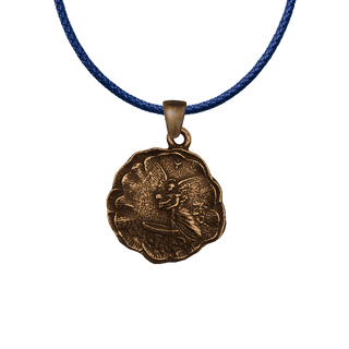 Vintage Bronze 1907 Baptism Charm with Angel
