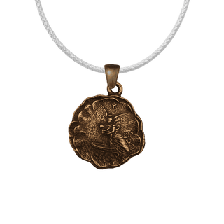 Vintage Bronze 1907 Baptism Charm with Angel