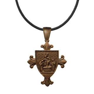 Vintage Bronze Our Lady of the Rosary of Pompeii Pendant