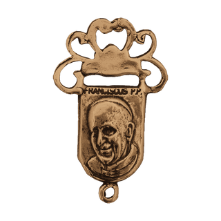 Vintage Bronze Mary Undoer of Knots Rosary Center — reverse