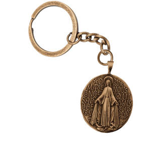 Vintage Bronze French Miraculous Medal, Large Oval