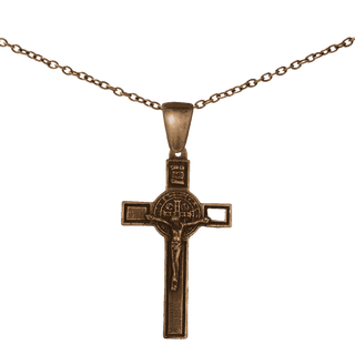 Vintage Bronze St. Benedict Crucifix with Jubilee Medal
