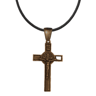 Vintage Bronze St. Benedict Crucifix with Jubilee Medal