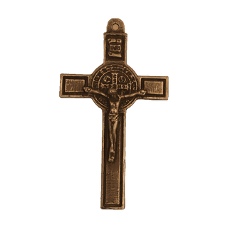 Vintage Bronze St. Benedict Crucifix with Jubilee Medal