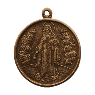 Vintage Bronze St. Therese Medal, I Shall Watch Over You