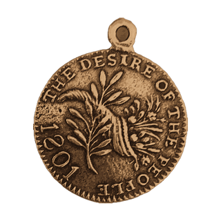 Vintage Bronze Peace and Good Will Medal, 1801 — reverse