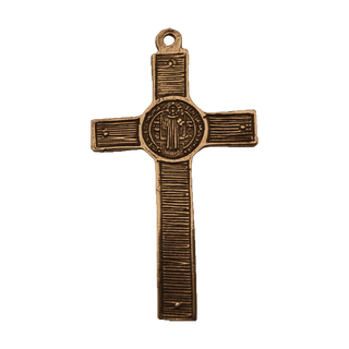Vintage Bronze St. Benedict Crucifix, Double Sided — reverse