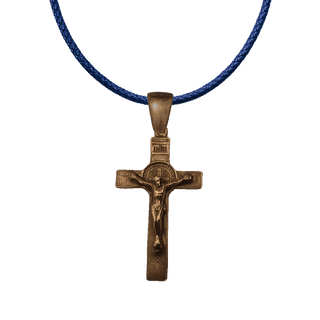 Vintage Bronze St. Benedict Crucifix, Double Sided
