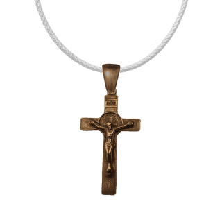 Vintage Bronze St. Benedict Crucifix, Double Sided
