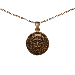 Vintage Bronze Holy Face of Jesus Medal, Two-Sided