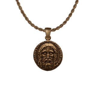 Vintage Bronze Holy Face of Jesus Medal, Two-Sided