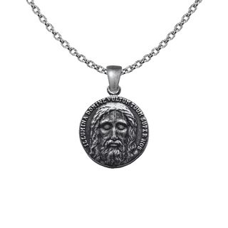 Vintage Sterling Silver Holy Face of Jesus Medal, Two-Sided