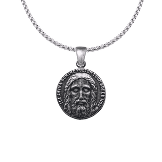 Vintage Sterling Silver Holy Face of Jesus Medal, Two-Sided