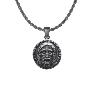 Vintage Sterling Silver Holy Face of Jesus Medal, Two-Sided