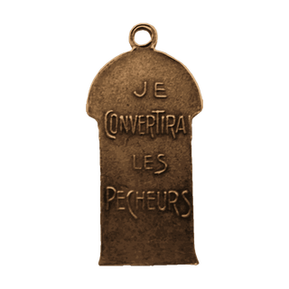 Vintage Bronze Our Lady of Beauraing Medal — reverse