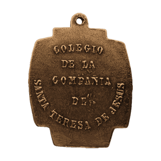 Vintage Bronze Compañia de Santa Teresa School Prize Medal — reverse