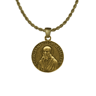 Vintage Yellow Bronze St. Francis de Sales and St. Jane de Chantal