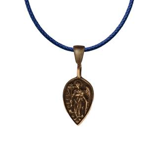 Vintage Bronze St. Michael Pilgrimage Pendant, Slavonic