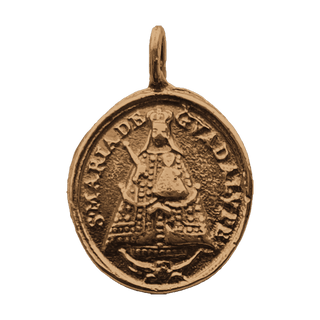 Vintage Bronze Our Lady of Guadalupe and St. Jerome Medal