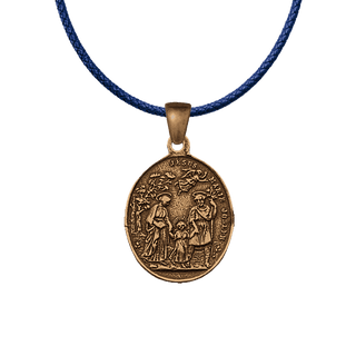 Vintage Bronze St. Joseph of the Oak Medal, Holy Family