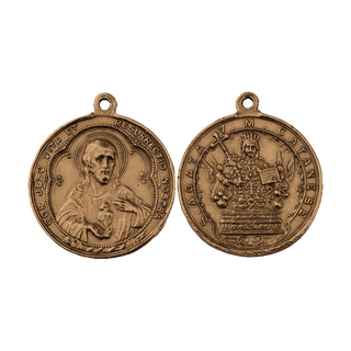 Vintage Bronze St. Agatha of Catania Medal, Sacred Heart
