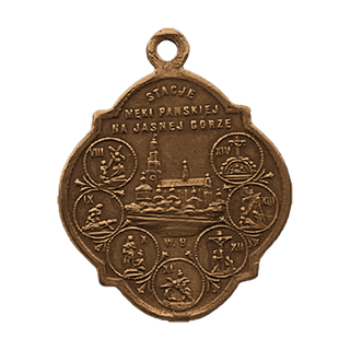 Vintage Bronze Way of the Cross Medal, Jasna Gora — reverse