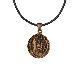 Vintage Bronze St. Alena and Guardian Angel Medal