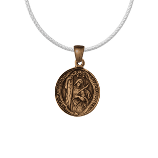 Vintage Bronze St. Alena and Guardian Angel Medal