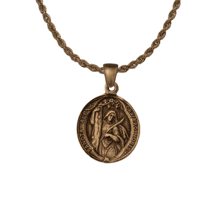 Vintage Bronze St. Alena and Guardian Angel Medal