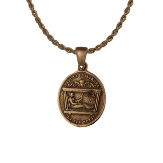 Vintage Bronze St. Philomena Medal, Mugnano Tomb Symbols