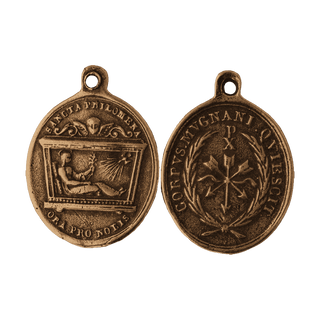 Vintage Bronze St. Philomena Medal, Mugnano Tomb Symbols