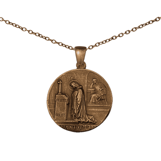 Vintage Bronze St. Monica Medal, Catholic Mothers' Association