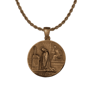 Vintage Bronze St. Monica Medal, Catholic Mothers' Association