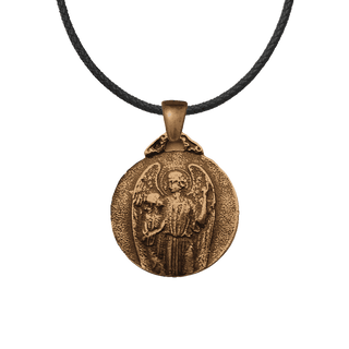 Vintage Bronze Guardian Angel and Child Medal