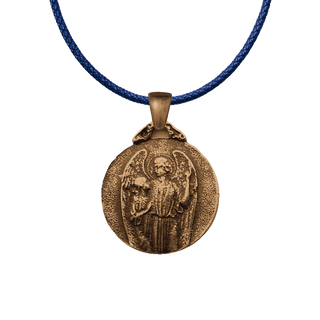 Vintage Bronze Guardian Angel and Child Medal