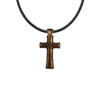 Vintage Bronze Tiny Textured Cross Bead