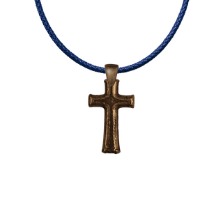 Vintage Bronze Tiny Textured Cross Bead