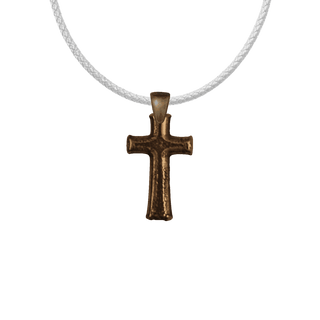 Vintage Bronze Tiny Textured Cross Bead