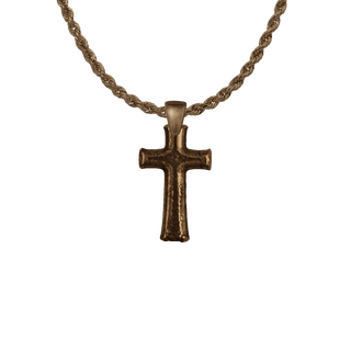 Vintage Bronze Tiny Textured Cross Bead