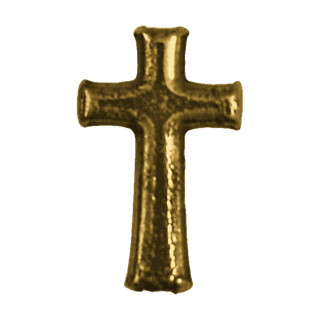 Vintage Yellow Bronze Tiny Textured Cross Bead