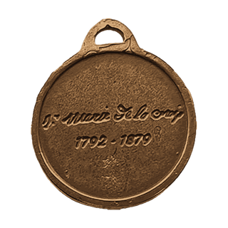 Vintage Bronze St. Jeanne Jugan Medal, Sister Mary of the Cross — reverse
