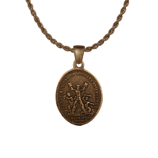 Vintage Bronze St. Andrew and Our Lady of the Girdle Medal