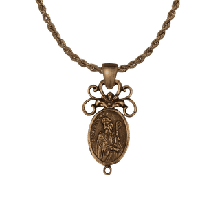 Vintage Bronze St. Patrick and St. Bridget Rosary Center