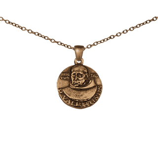 Vintage Bronze Servus Dei Valentinus and Our Lady Medal