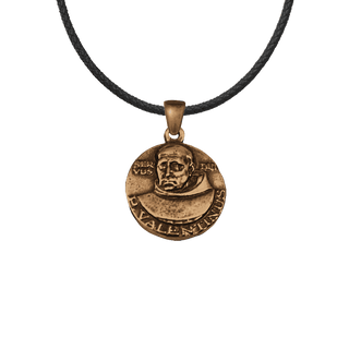 Vintage Bronze Servus Dei Valentinus and Our Lady Medal
