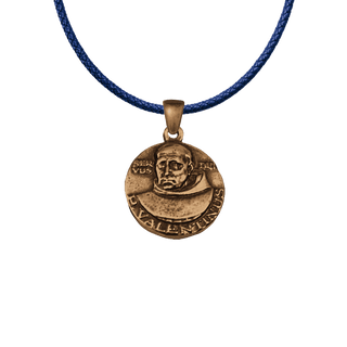 Vintage Bronze Servus Dei Valentinus and Our Lady Medal